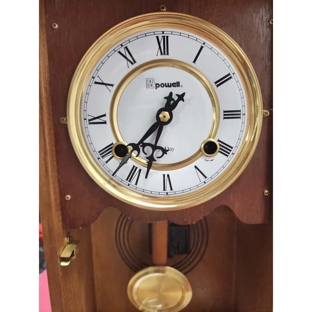 Vintage Powell 35 Day Key Wind Parlor Clock Tested Working 1980s In Original Box